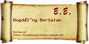 Bogdány Bertalan névjegykártya