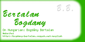 bertalan bogdany business card