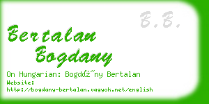 bertalan bogdany business card